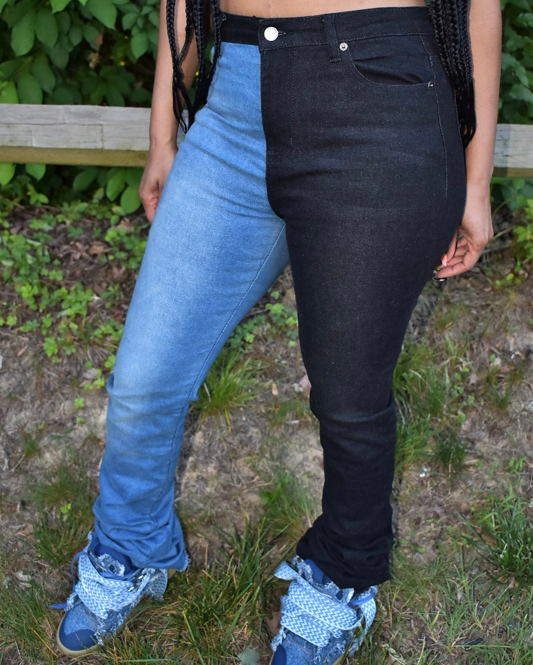 Toni Two Toned Stacked Jeans
