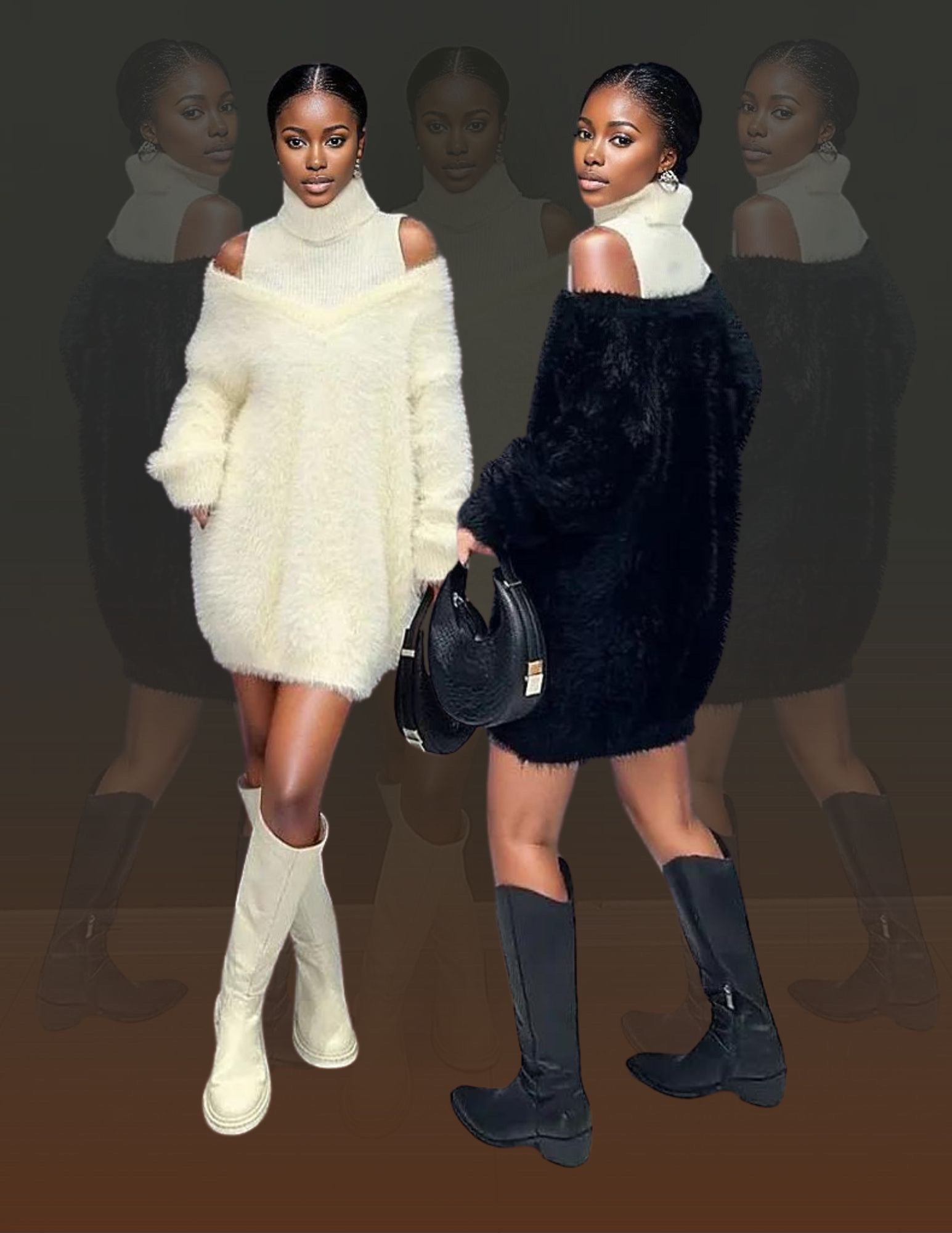 Mina Off Shoulder Sweater Dress (Cream or Black) – POPPIN Chic Apparel Mina Off Shoulder Sweater Dress (Cream or Black) – POPPIN Chic Apparel