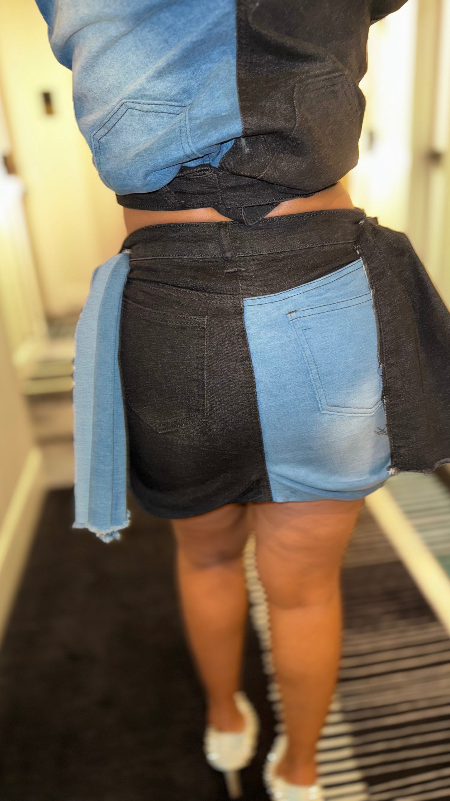 PPN PRJCT Crossover Denim Skirt