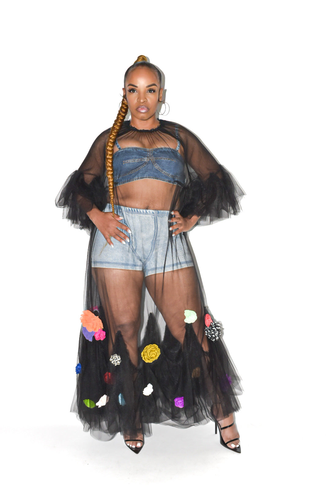 PPN X Me Mix Collab Flower Bloom Tulle Dress (Black)