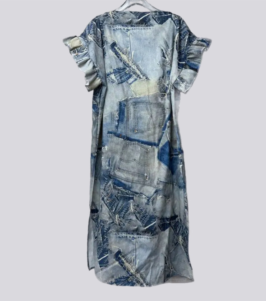 denim patchwork dress Kenzo Denim Patchwork Dress – POPPIN Chic Apparel