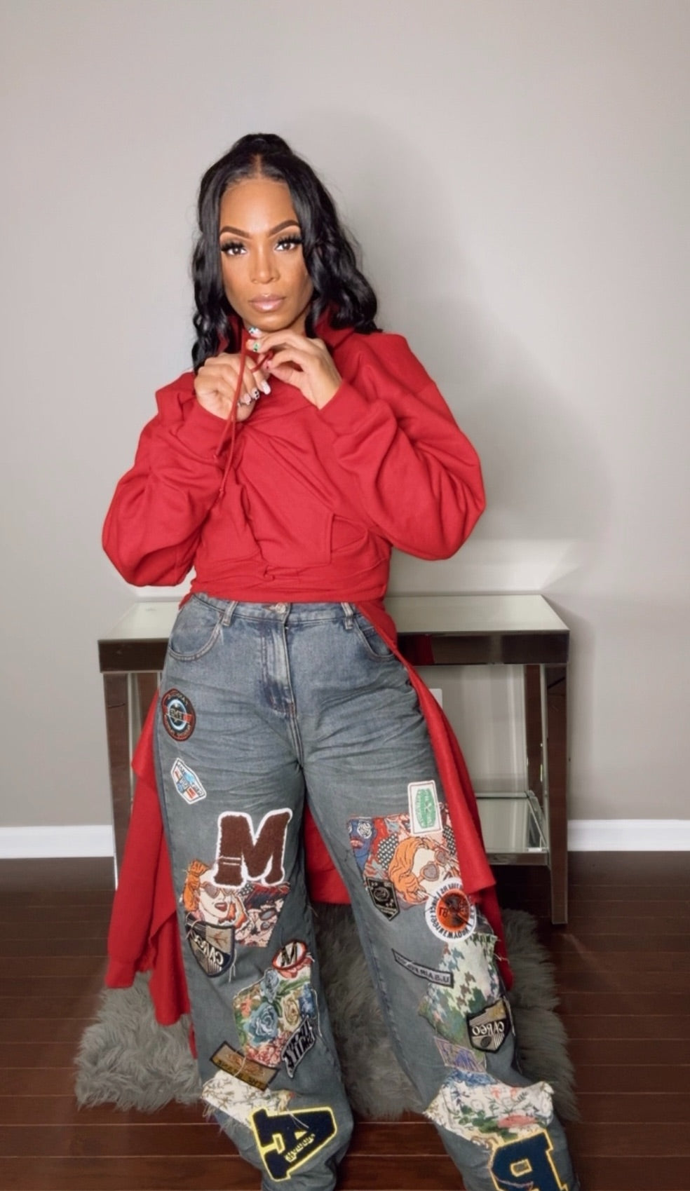 Ruched Luxe Hoodie with Tail (Assorted Colors)