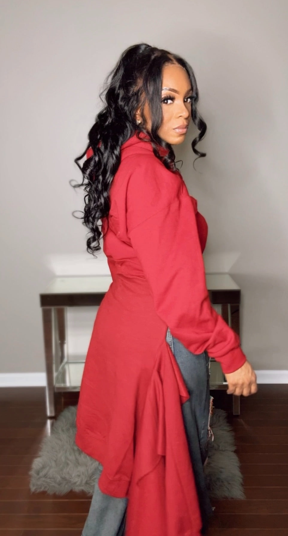 Ruched Luxe Hoodie with Tail (Assorted Colors)