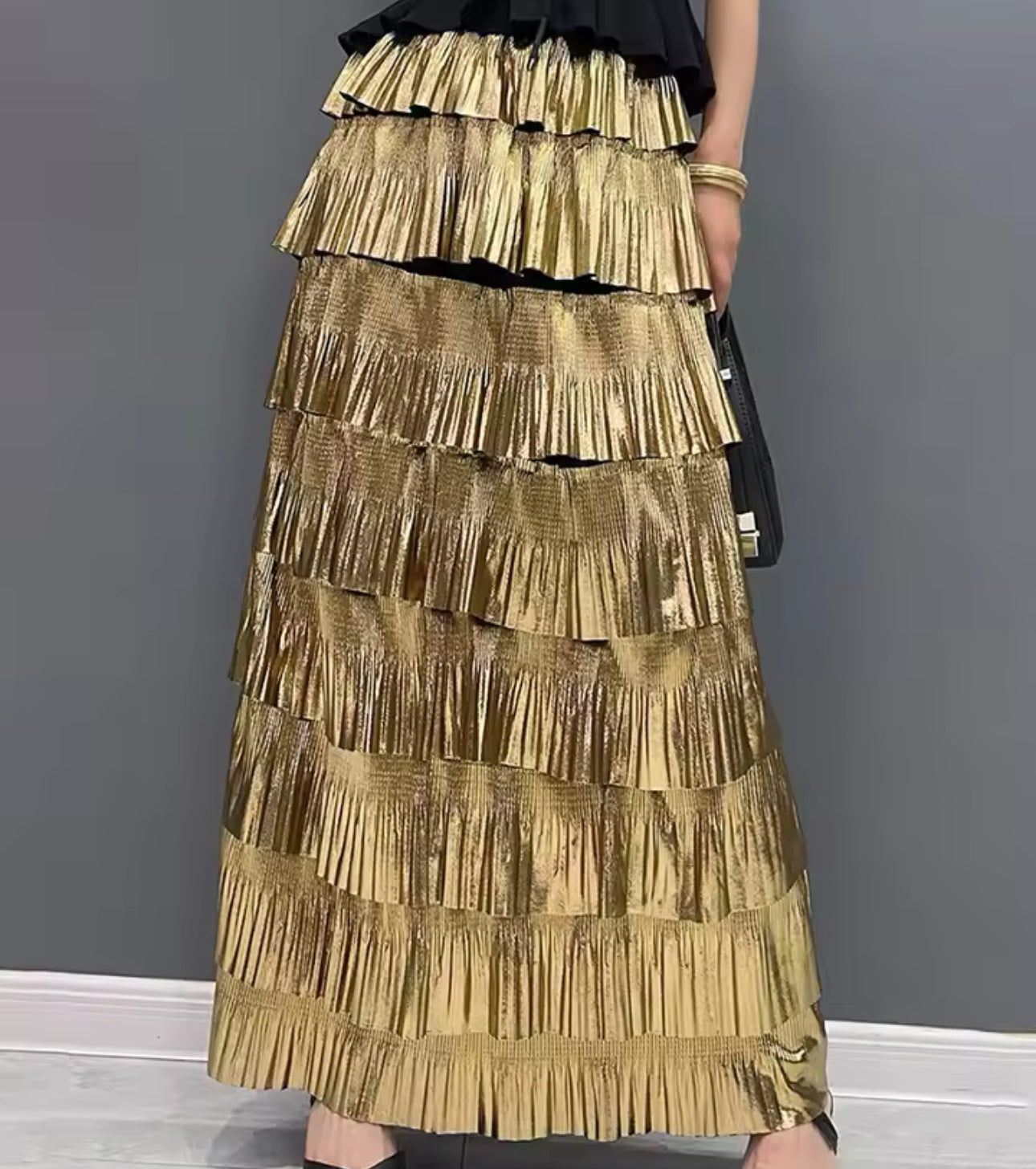 Mea Metallic Layered Skirt