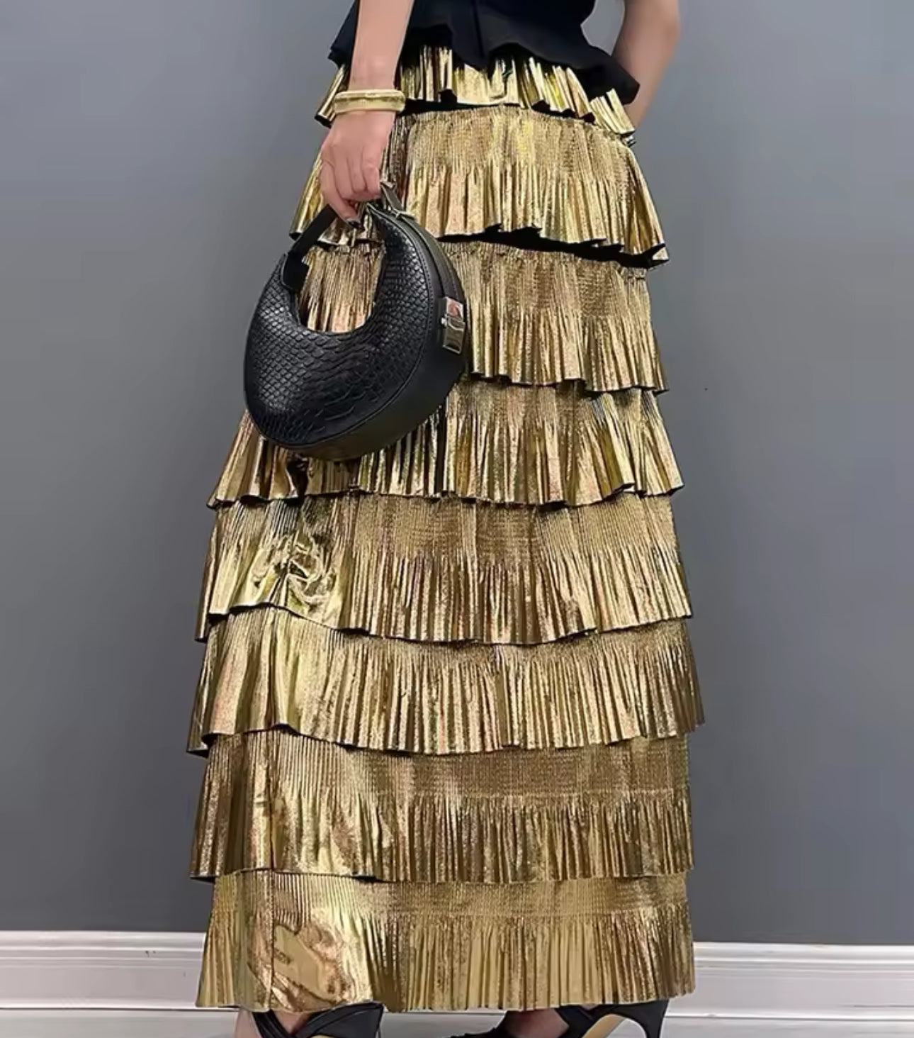 Mea Metallic Layered Skirt