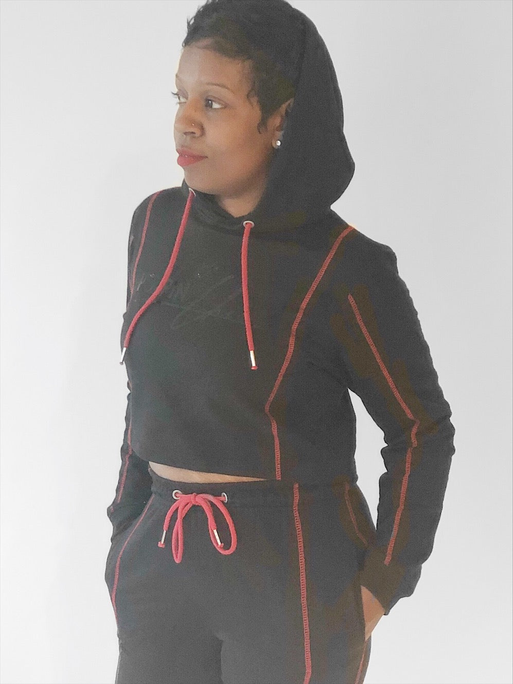 Pat Red Lined Sweatsuit