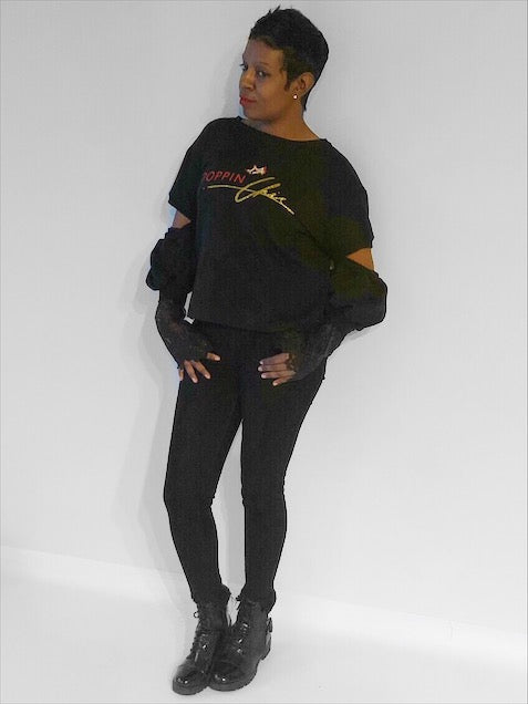 Belle Lace Opened Sleeve Sweatshirt