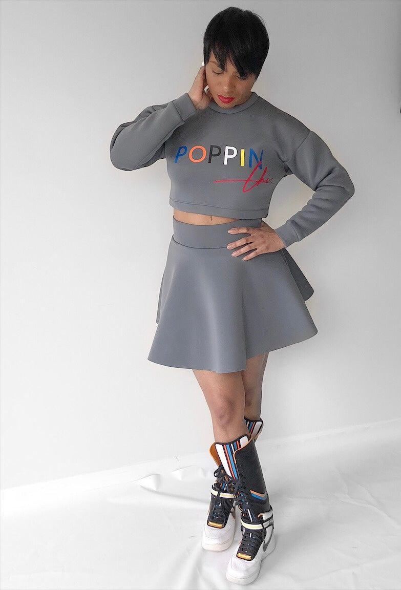 Dynasty Grey POPPIN Two Piece Set