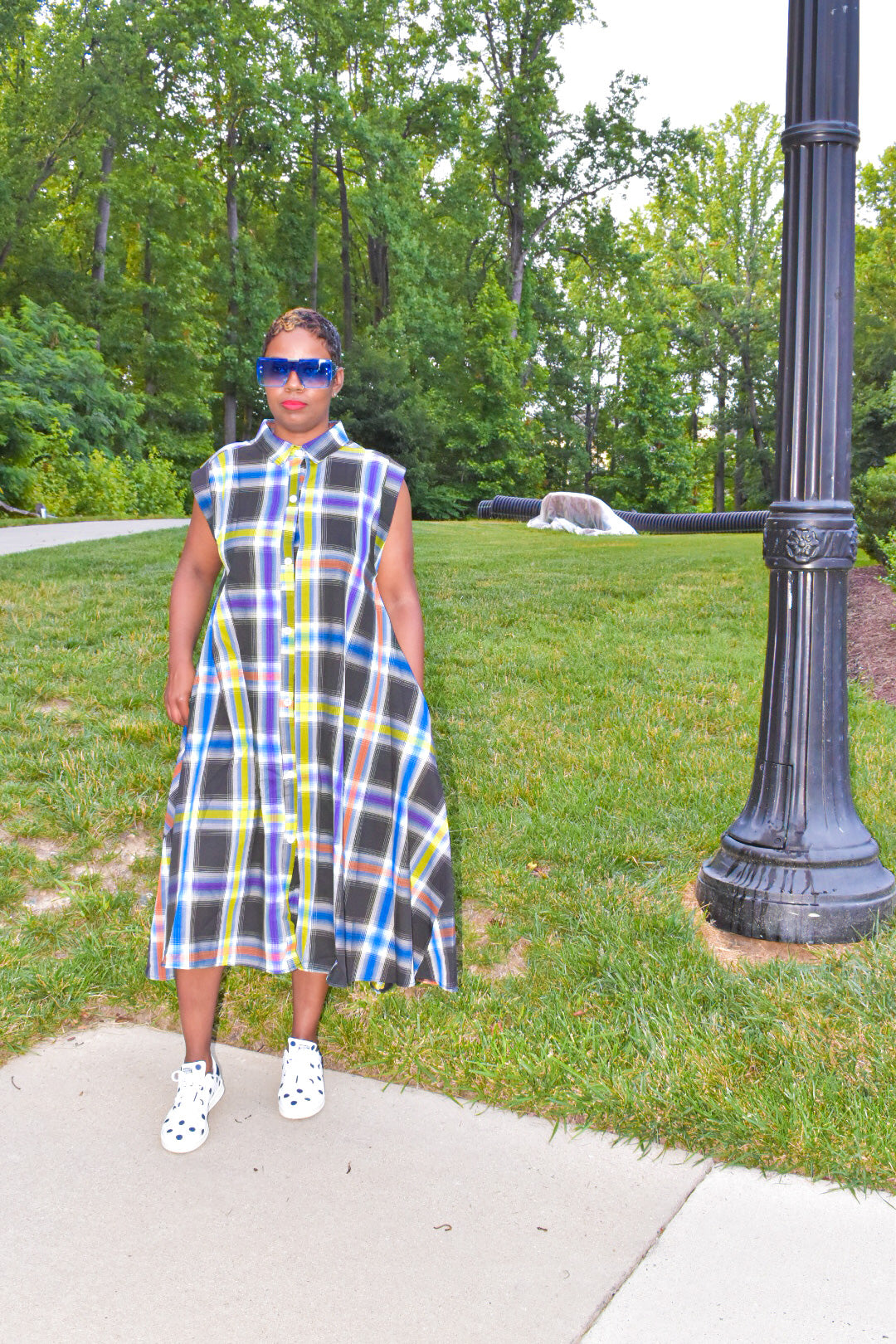 Paula Plaid Loose Fit Dress