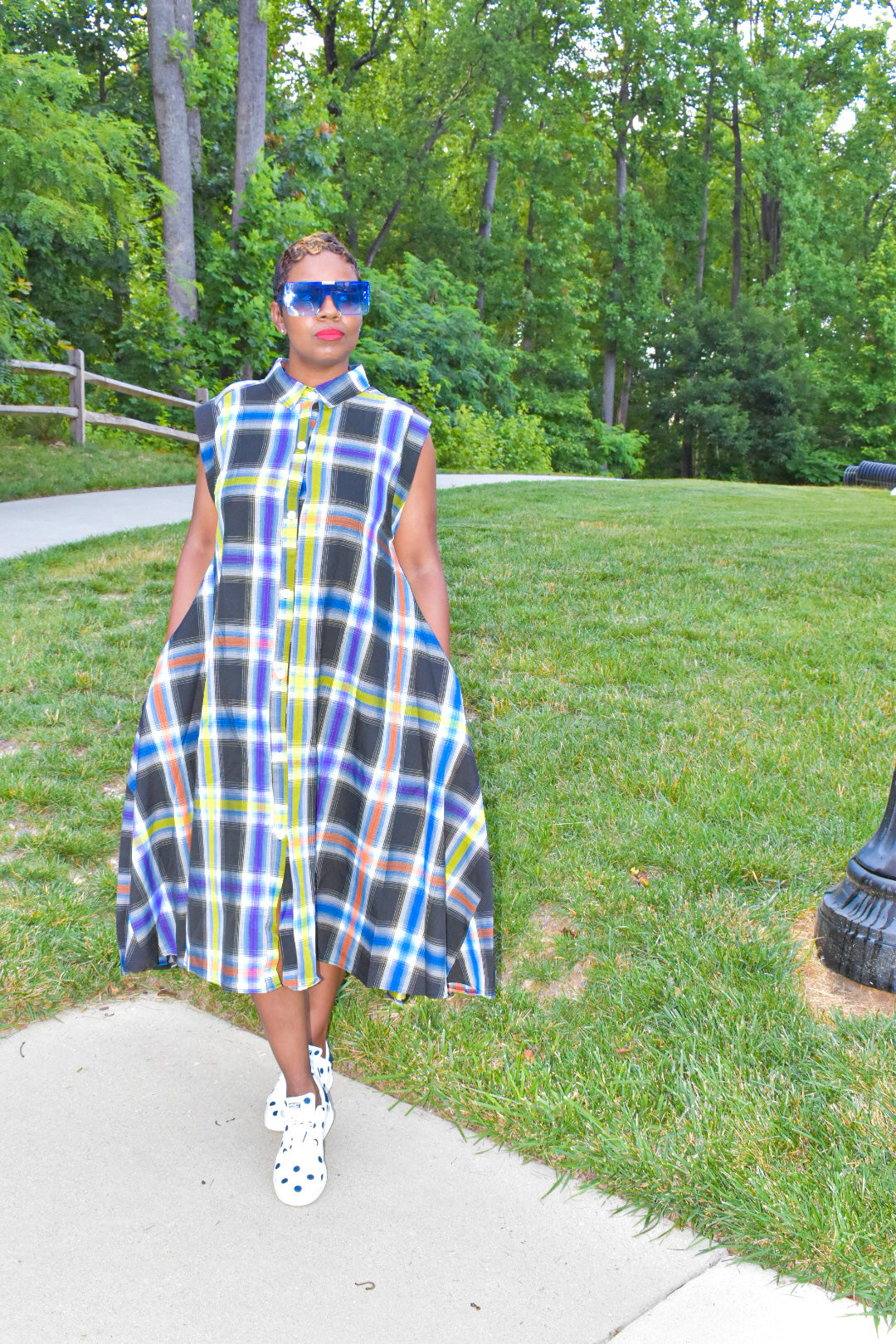 Paula Plaid Loose Fit Dress