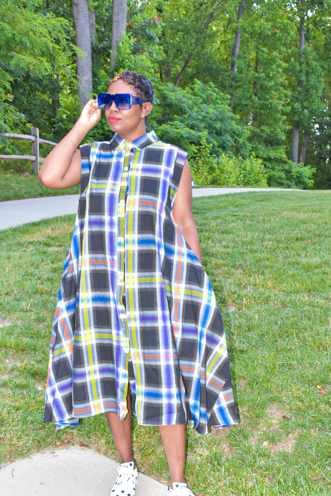 Paula Plaid Loose Fit Dress