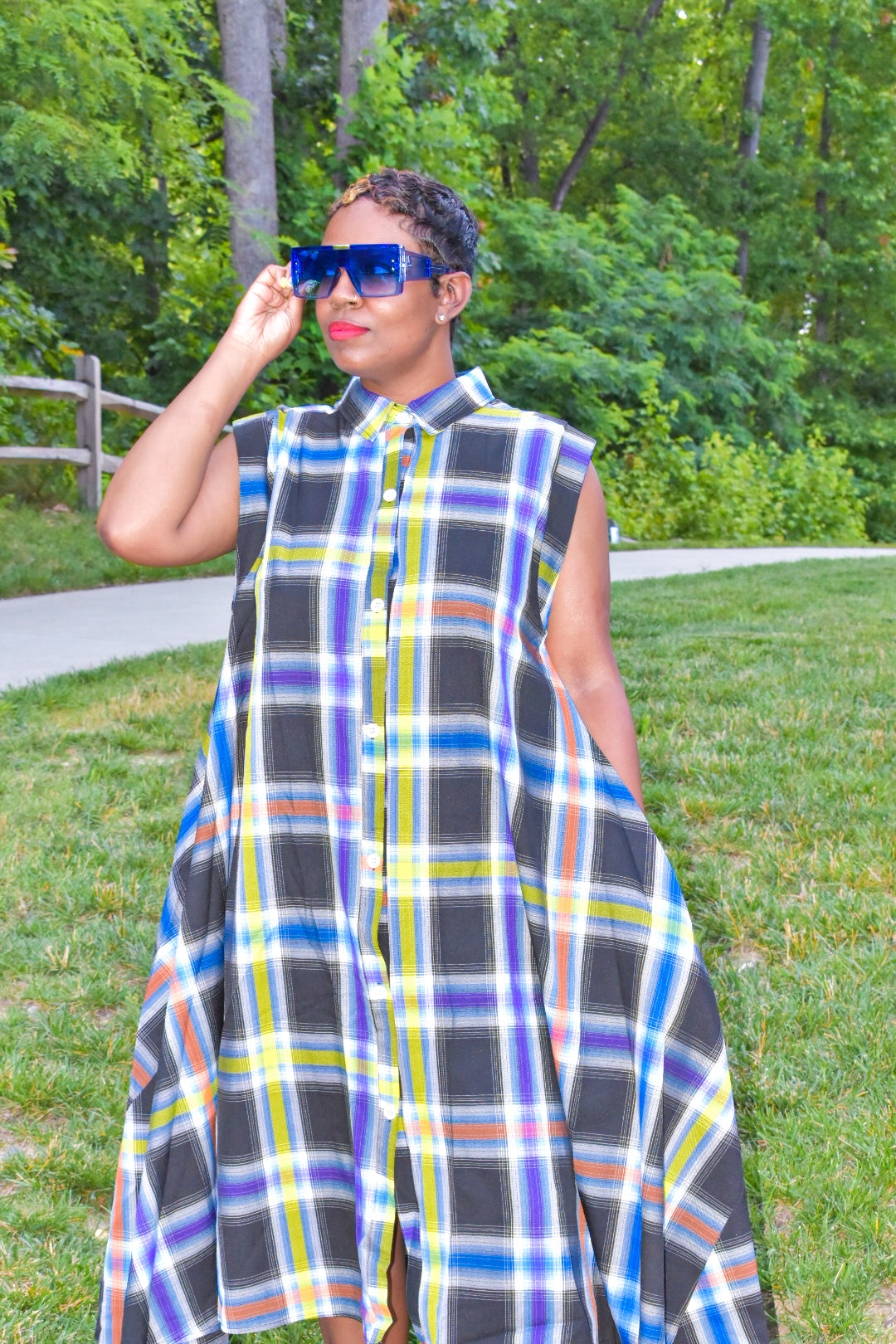 Paula Plaid Loose Fit Dress