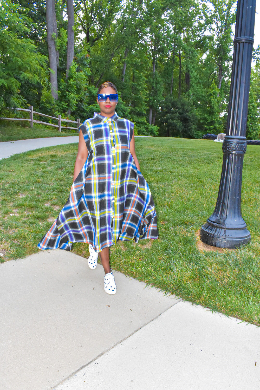 Paula Plaid Loose Fit Dress