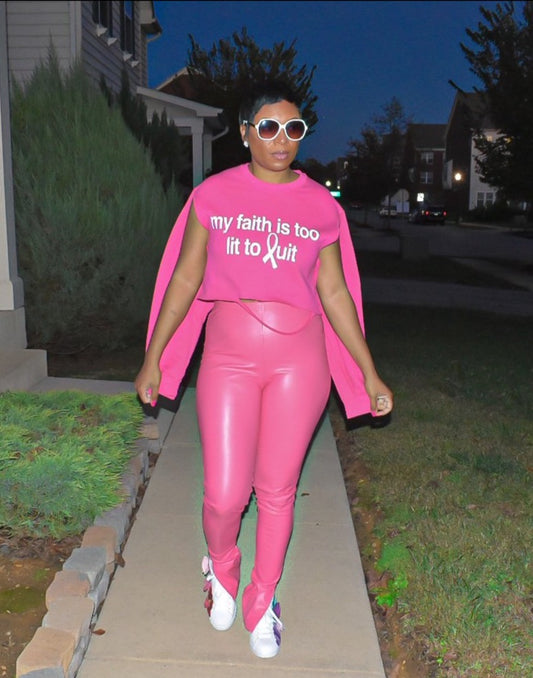 My Faith is too Lit to Quit Breast Cancer Awareness Sweatshirt