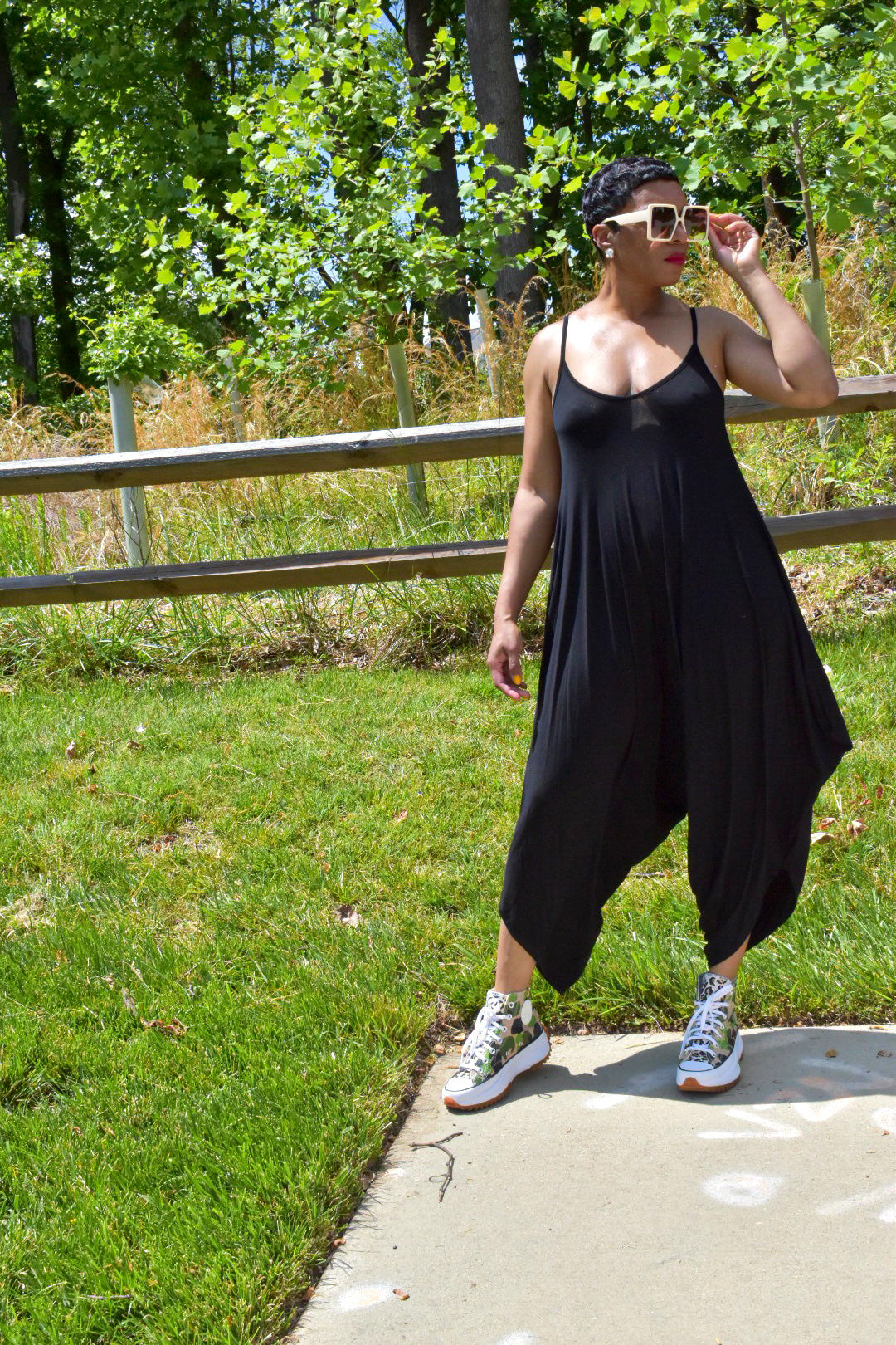 Black Sleeveless Harem Jumper