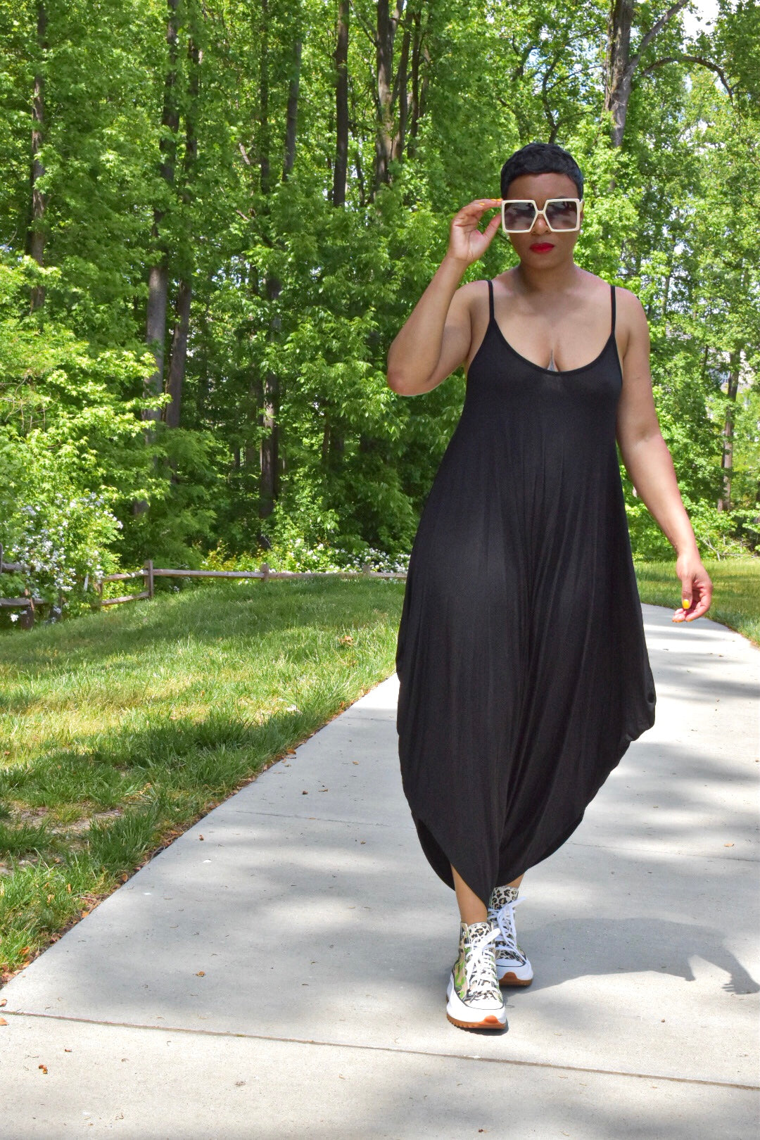 Black Sleeveless Harem Jumper