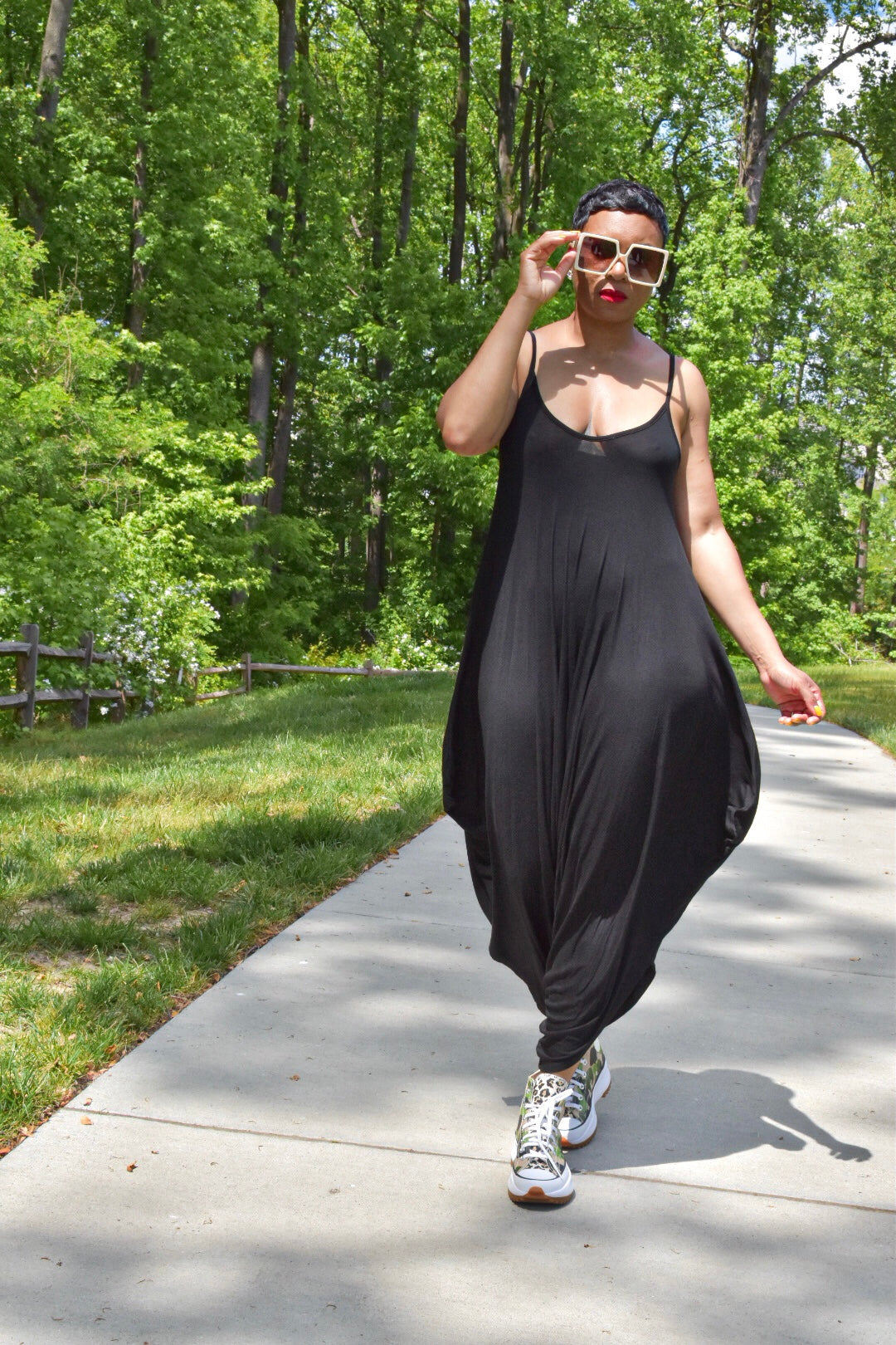 Black Sleeveless Harem Jumper