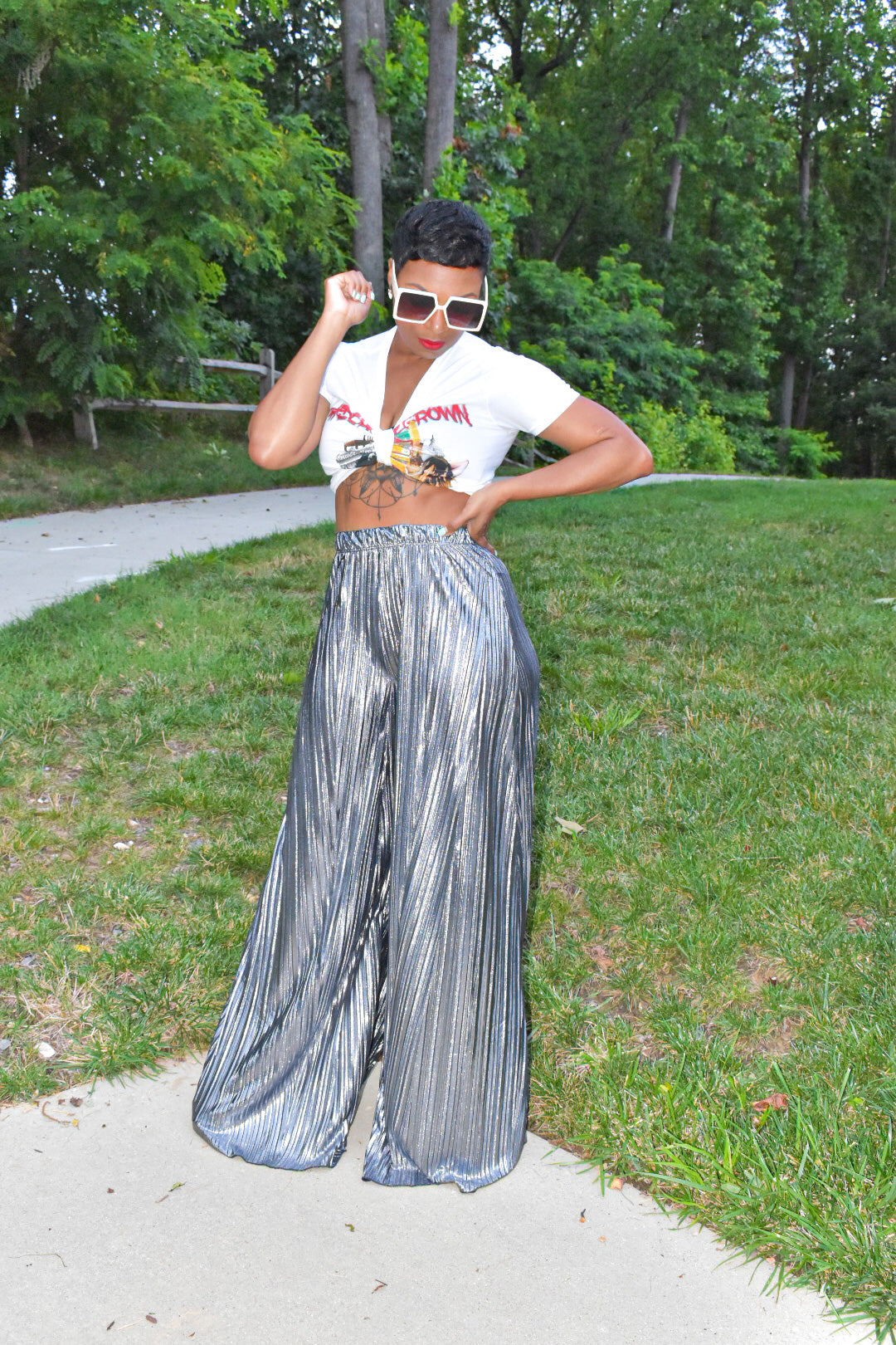Diana Metallic Palazzo Pants