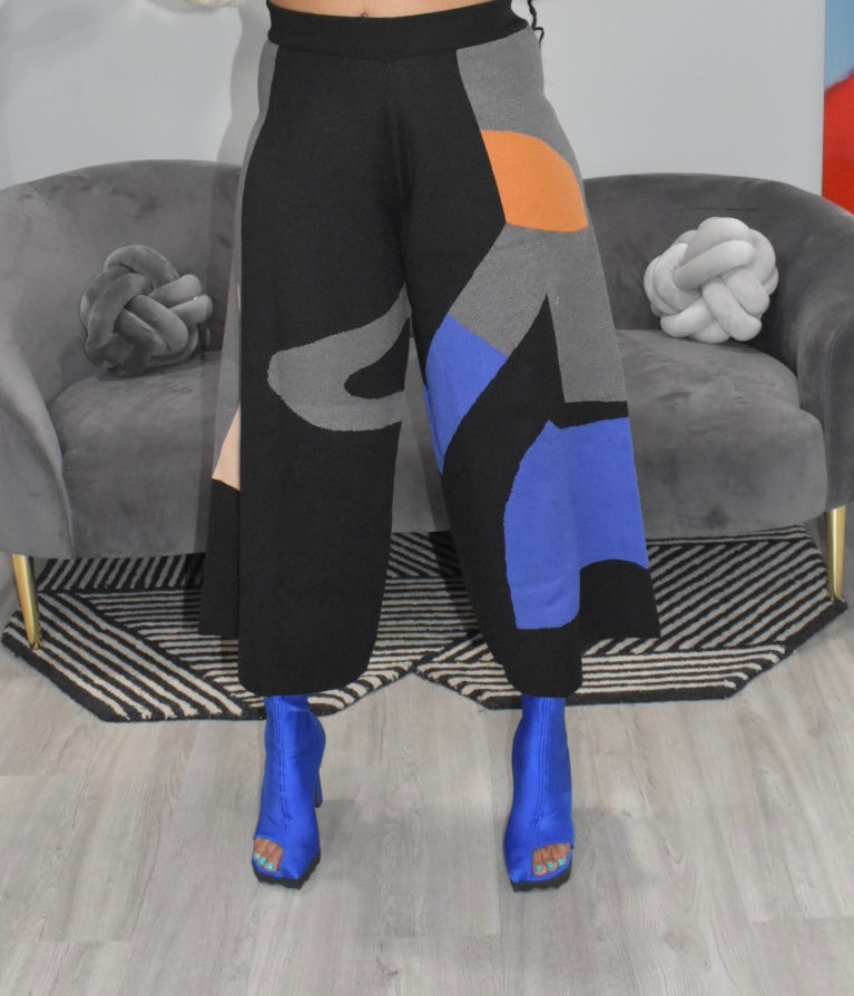 Off the Wall Abstract Knitted Harem Pants