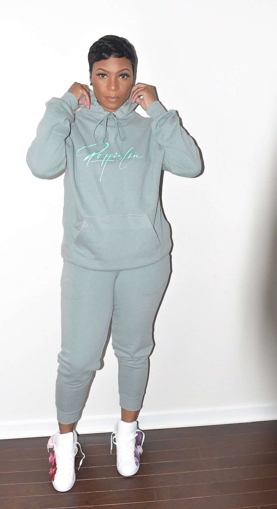 POPPIN Mint Hooded Sweatsuit
