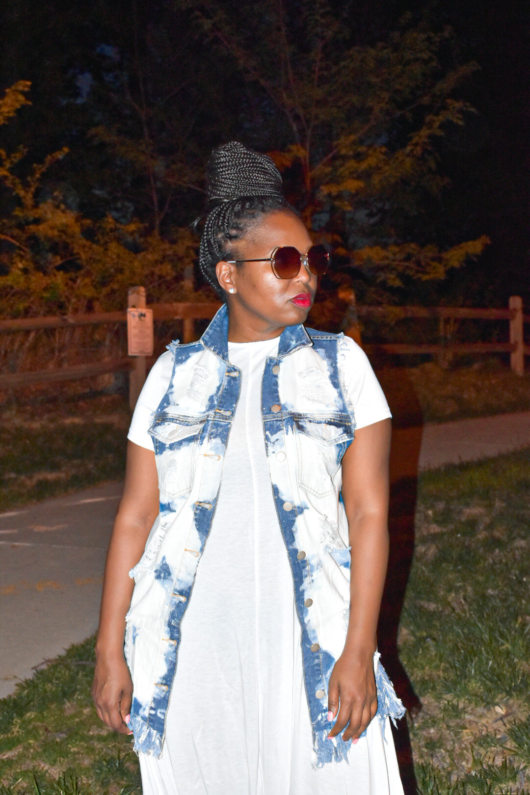 Distressed Denim Vest