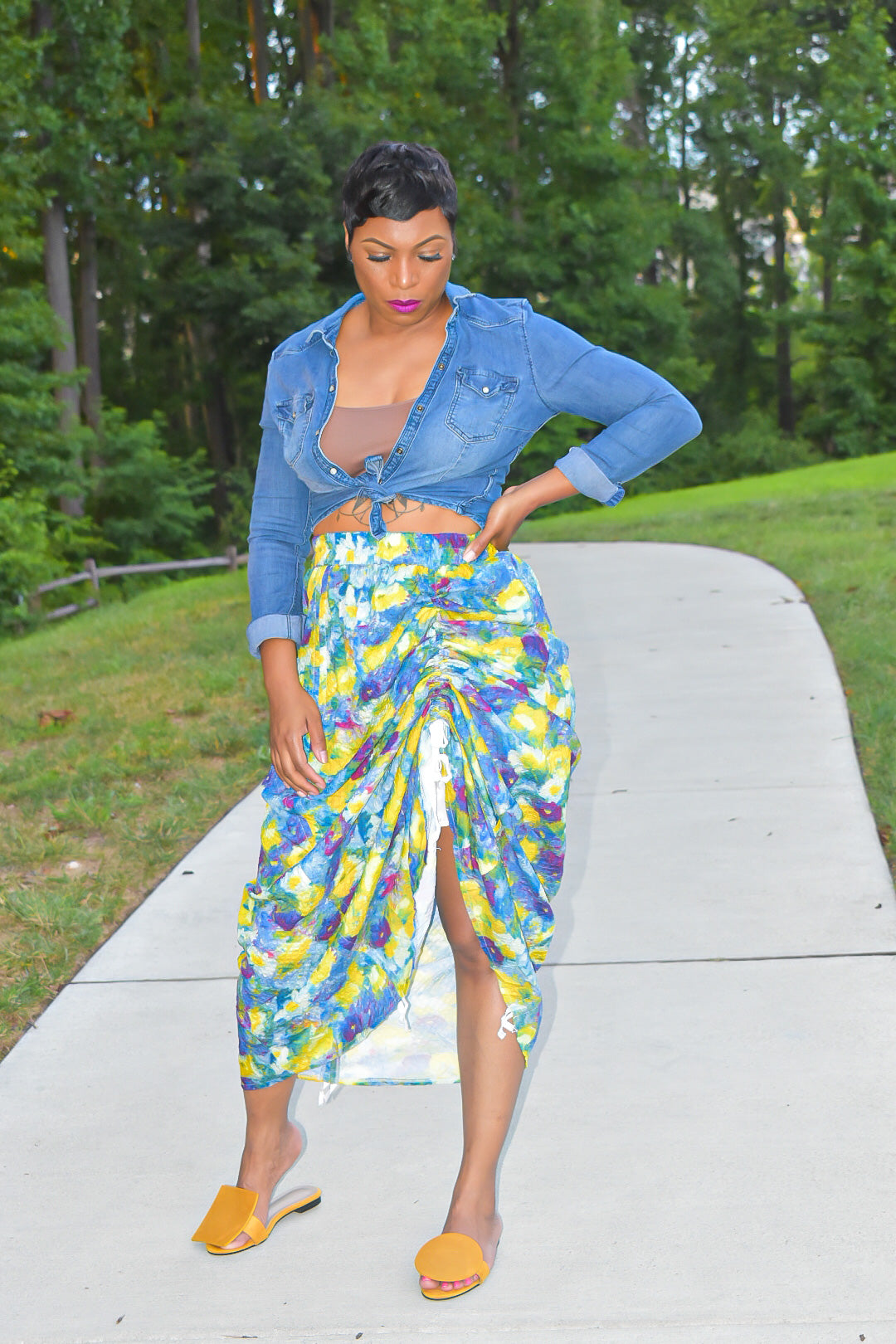 POPPIN Adjustable Floral Skirt