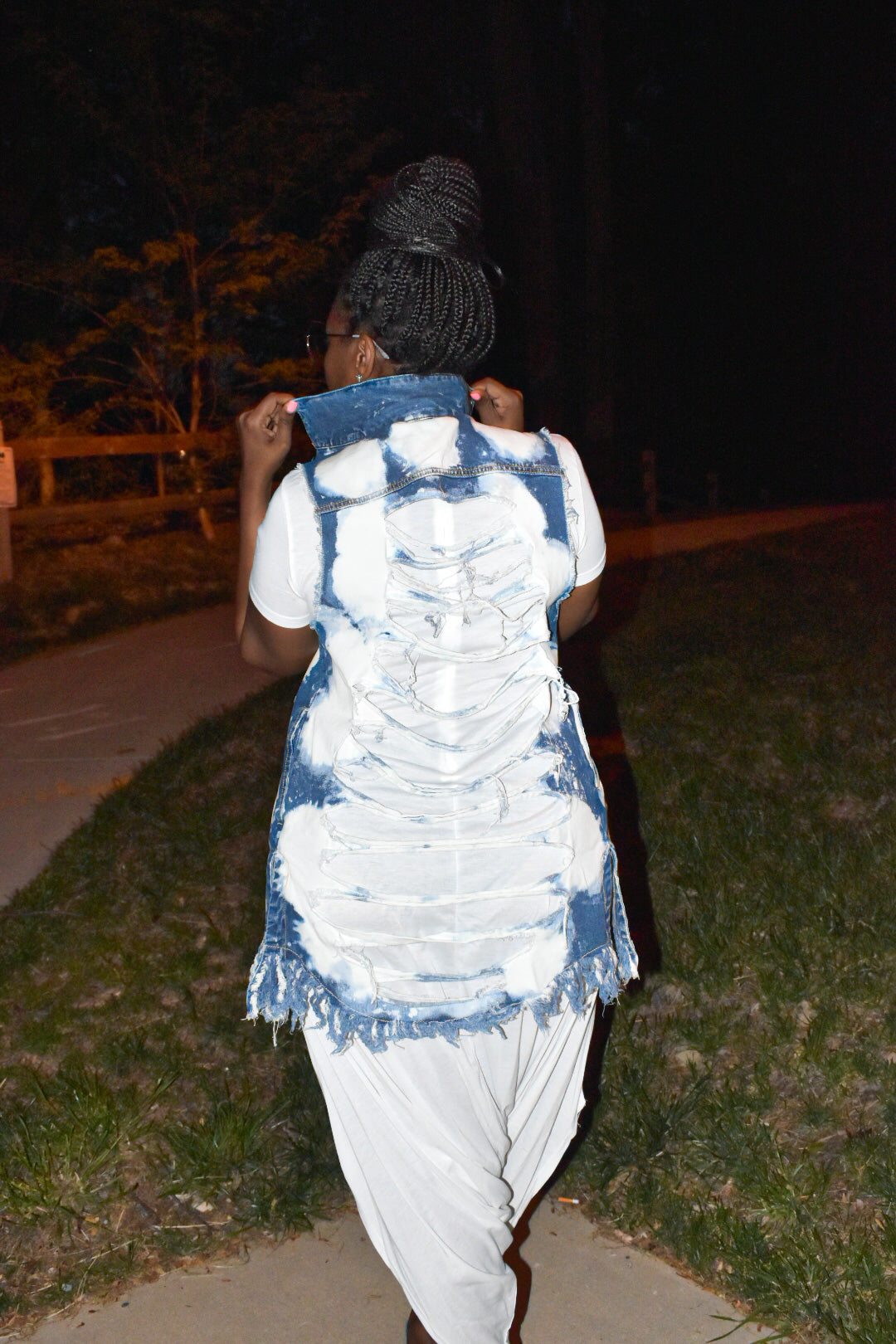 Distressed Denim Vest