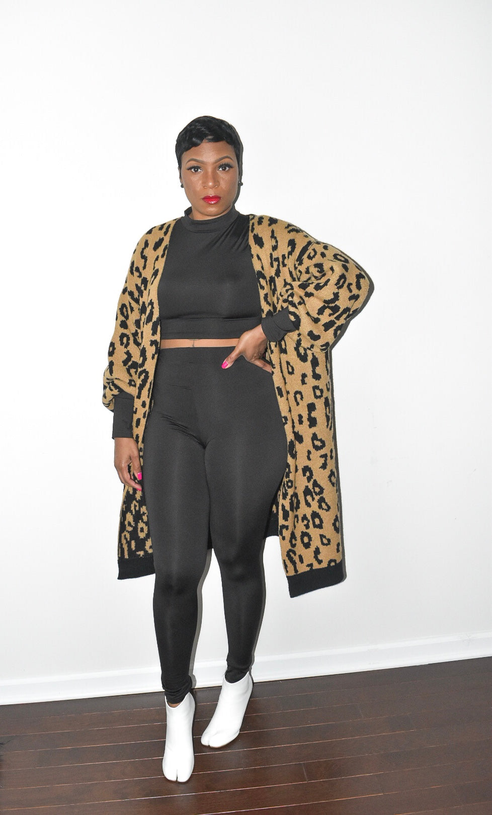 Leopard Sweater Duster
