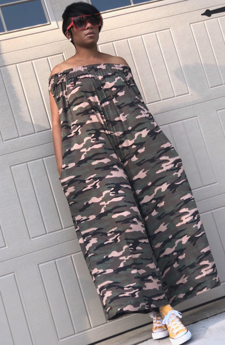 Camo POPPIN Off Shoulder Pal Jumper