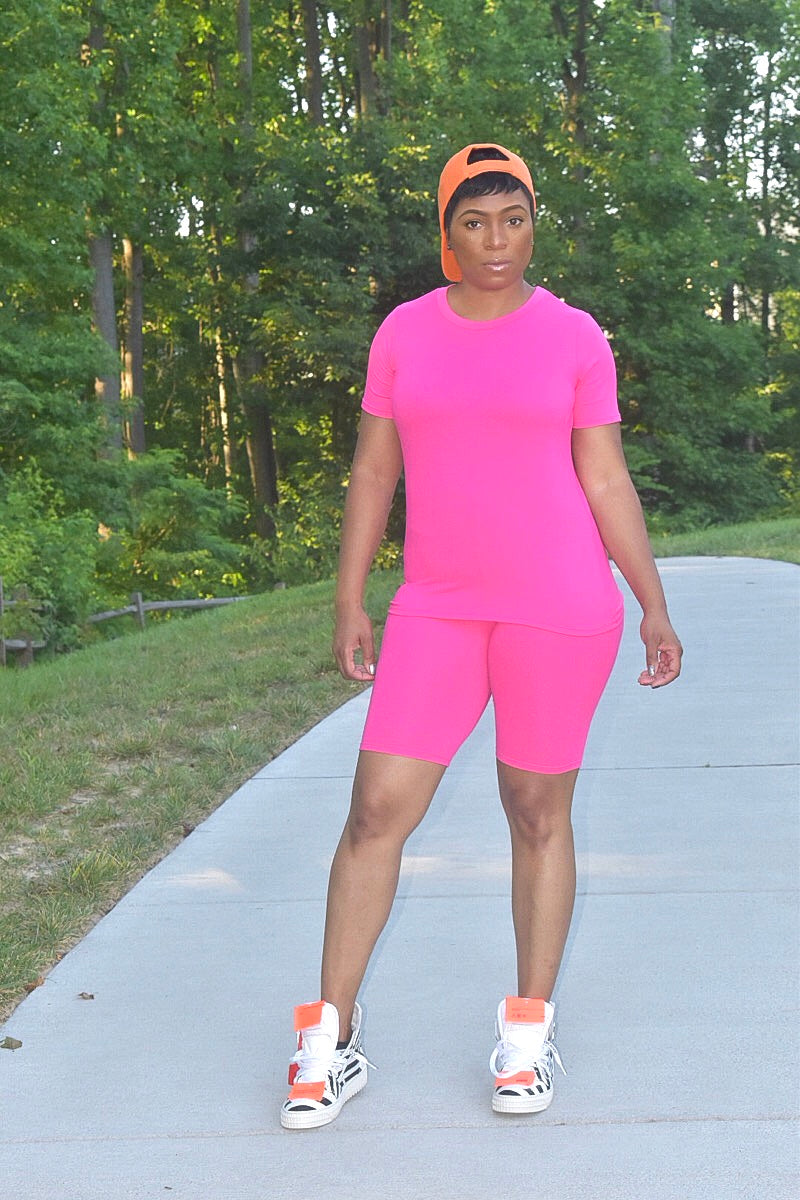 POPPIN Pink Short Set