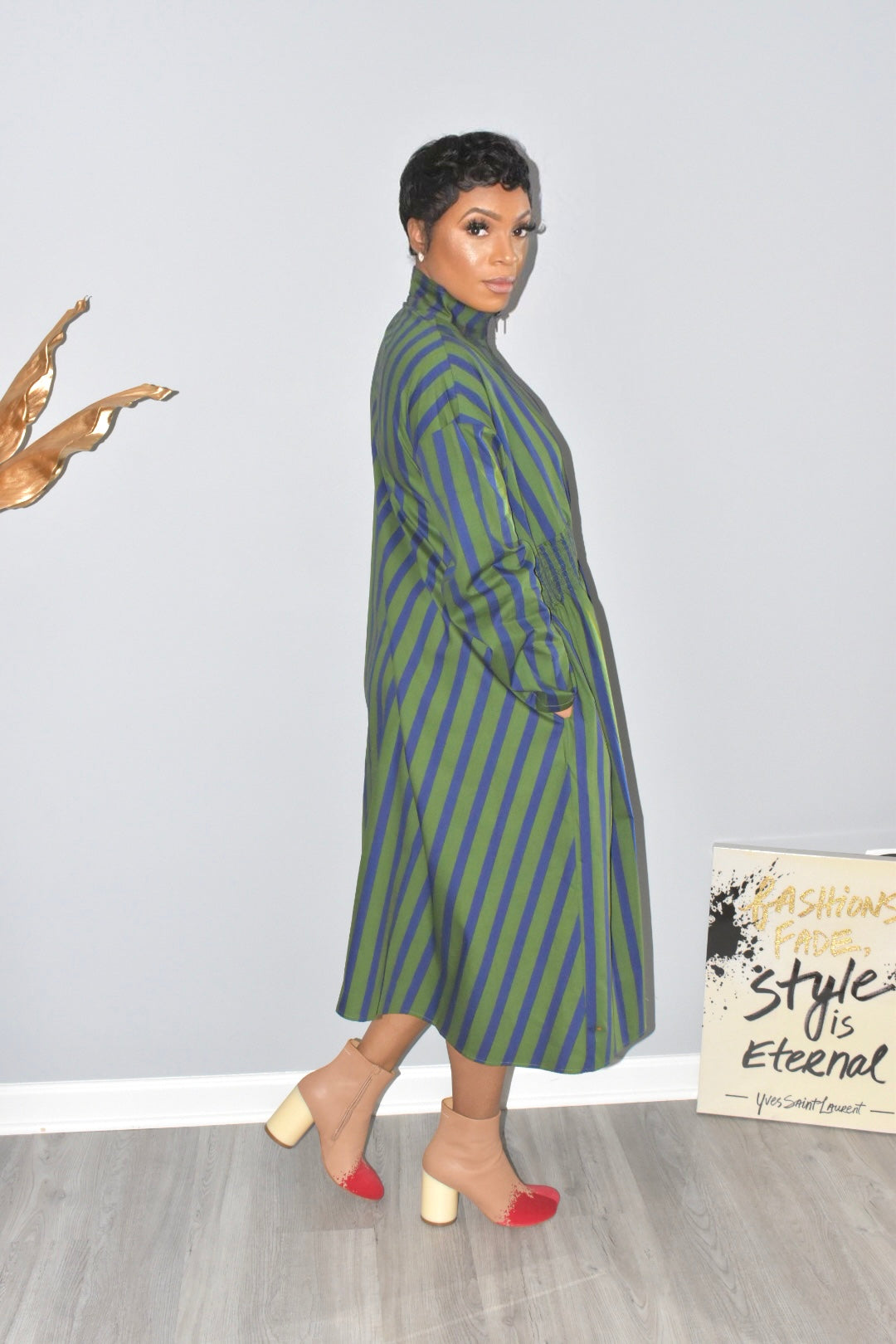 Sia Striped Zipper Dress