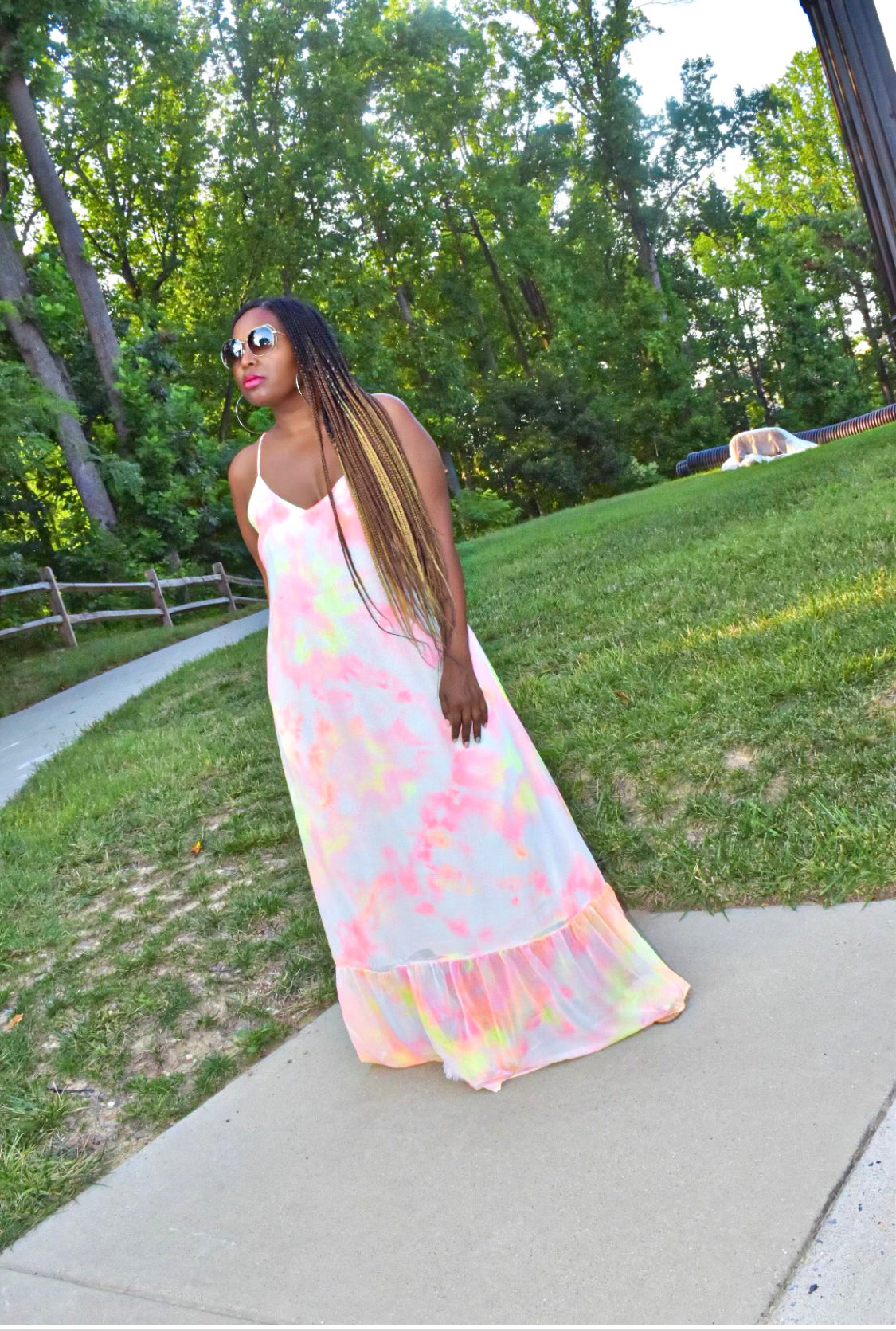 Kenzie Neon Tye Dye Sleeve Maxi