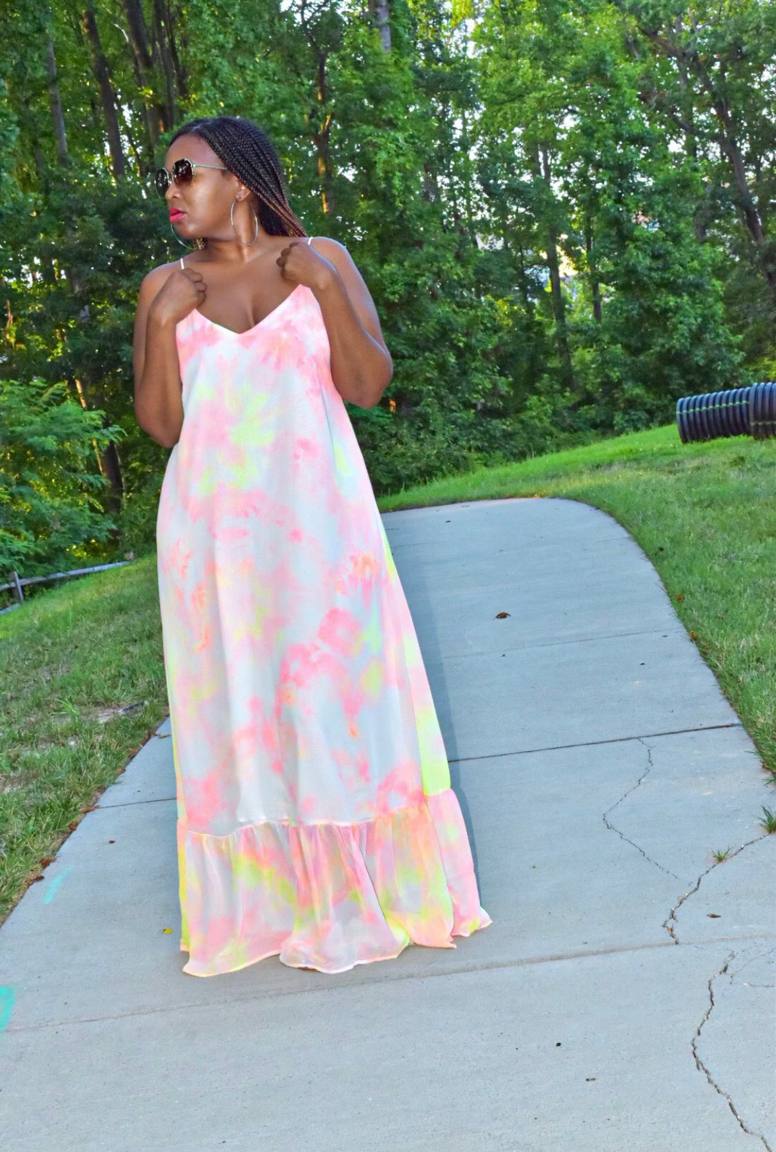 Kenzie Neon Tye Dye Sleeve Maxi