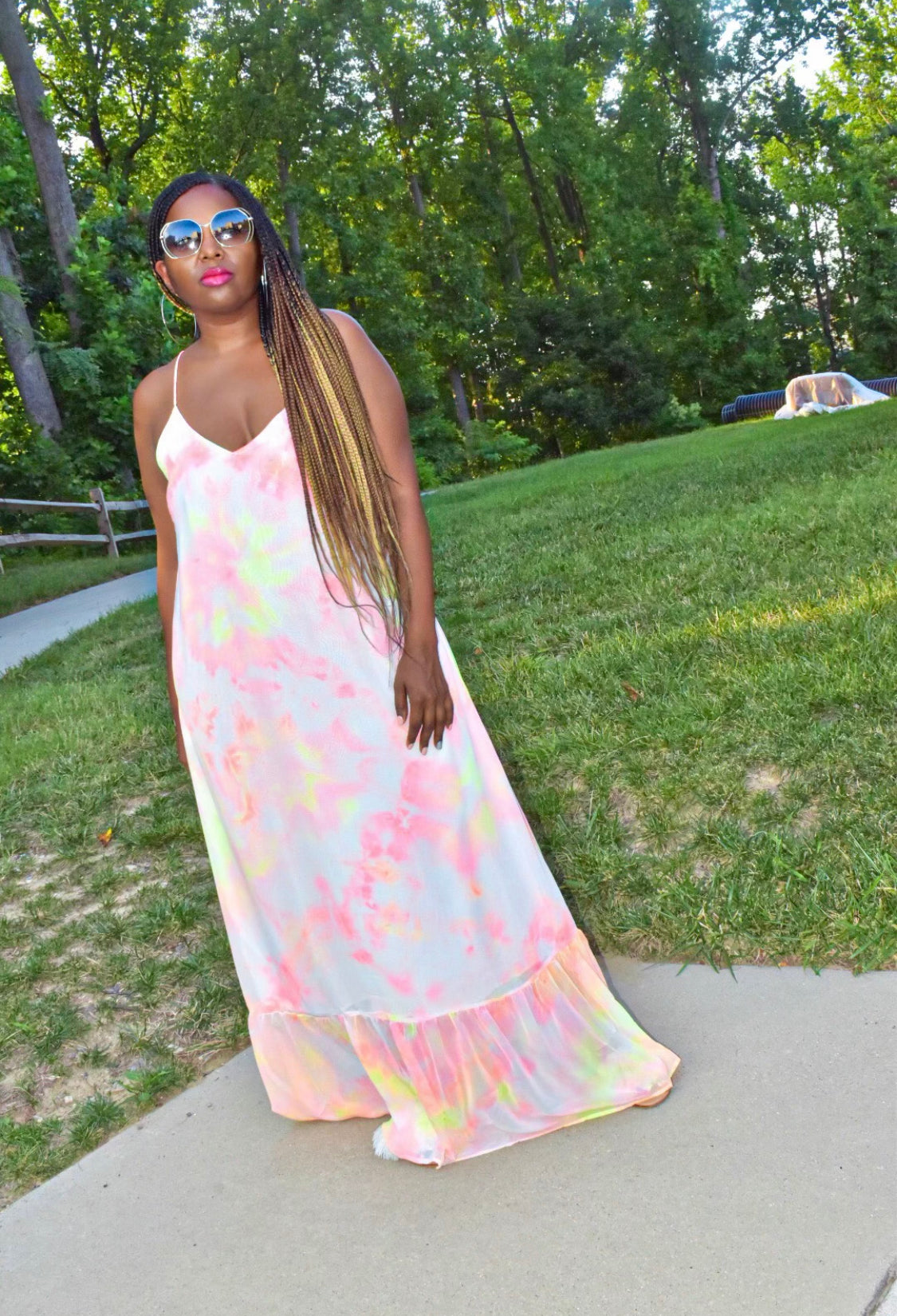 Kenzie Neon Tye Dye Sleeve Maxi