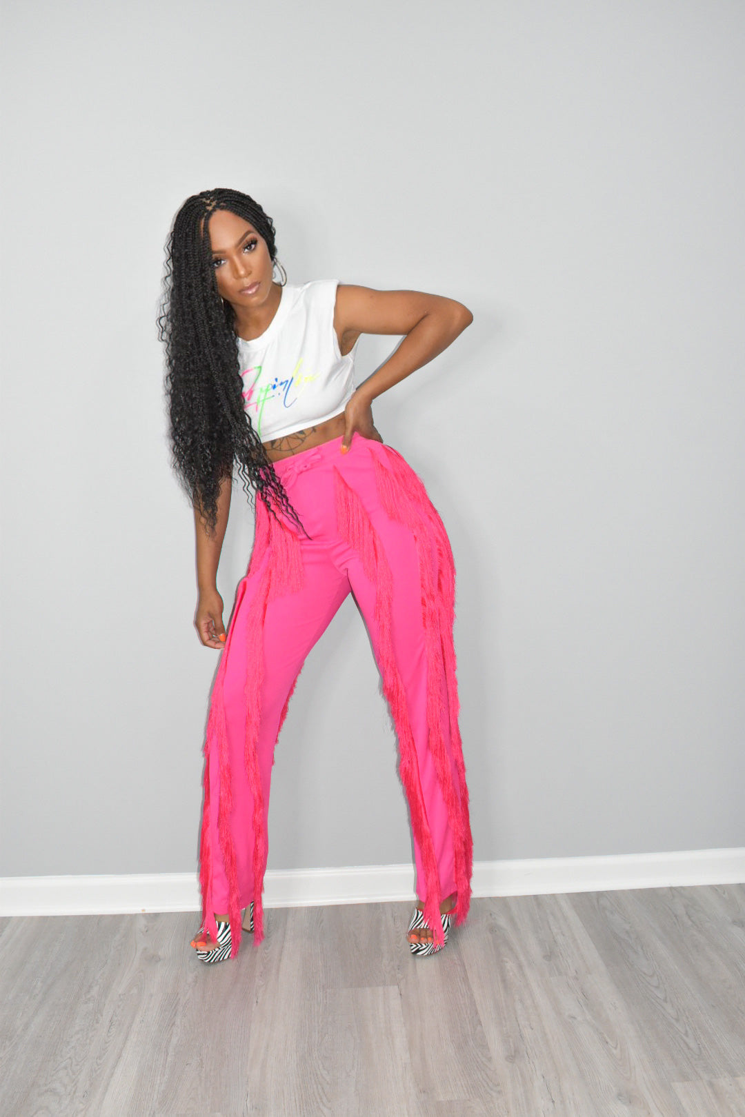 Exclusive My Tassel is POPPIN Pink Pants (Long Length)