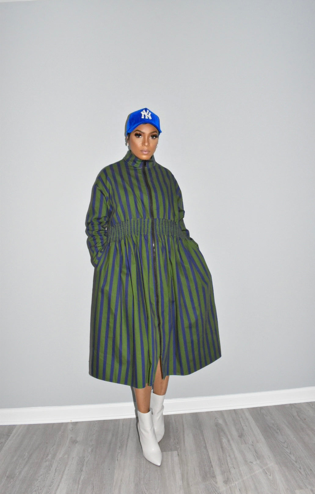 Sia Striped Zipper Dress