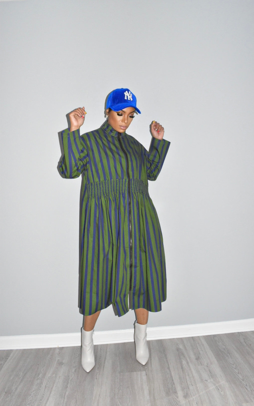 Sia Striped Zipper Dress