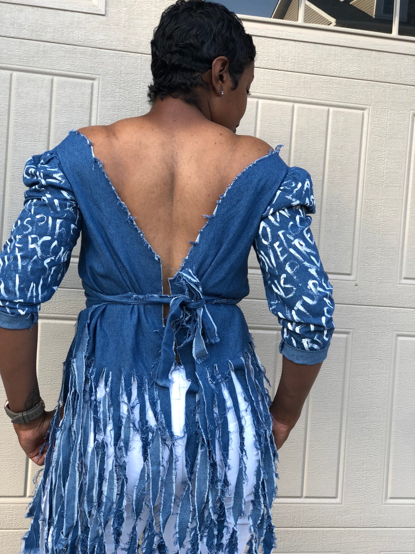 POPPIN Jean Fringed Shirt