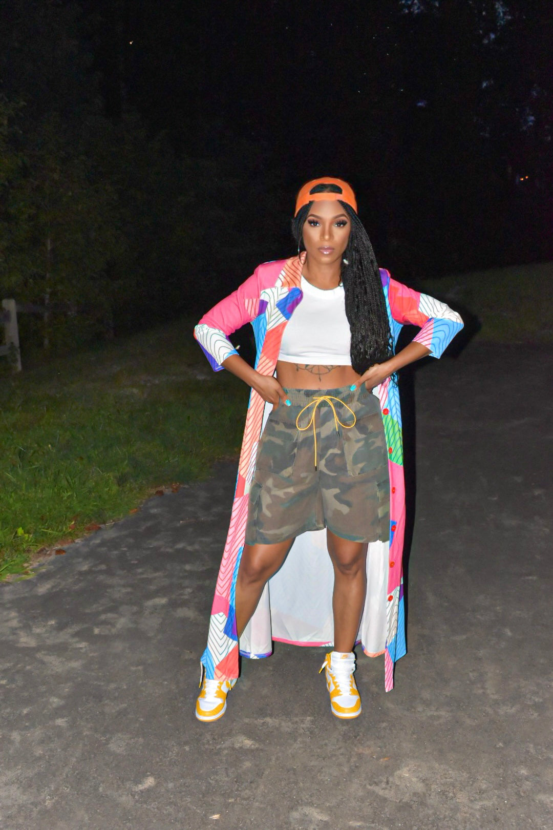 White Cropped Shoulder Pad Top