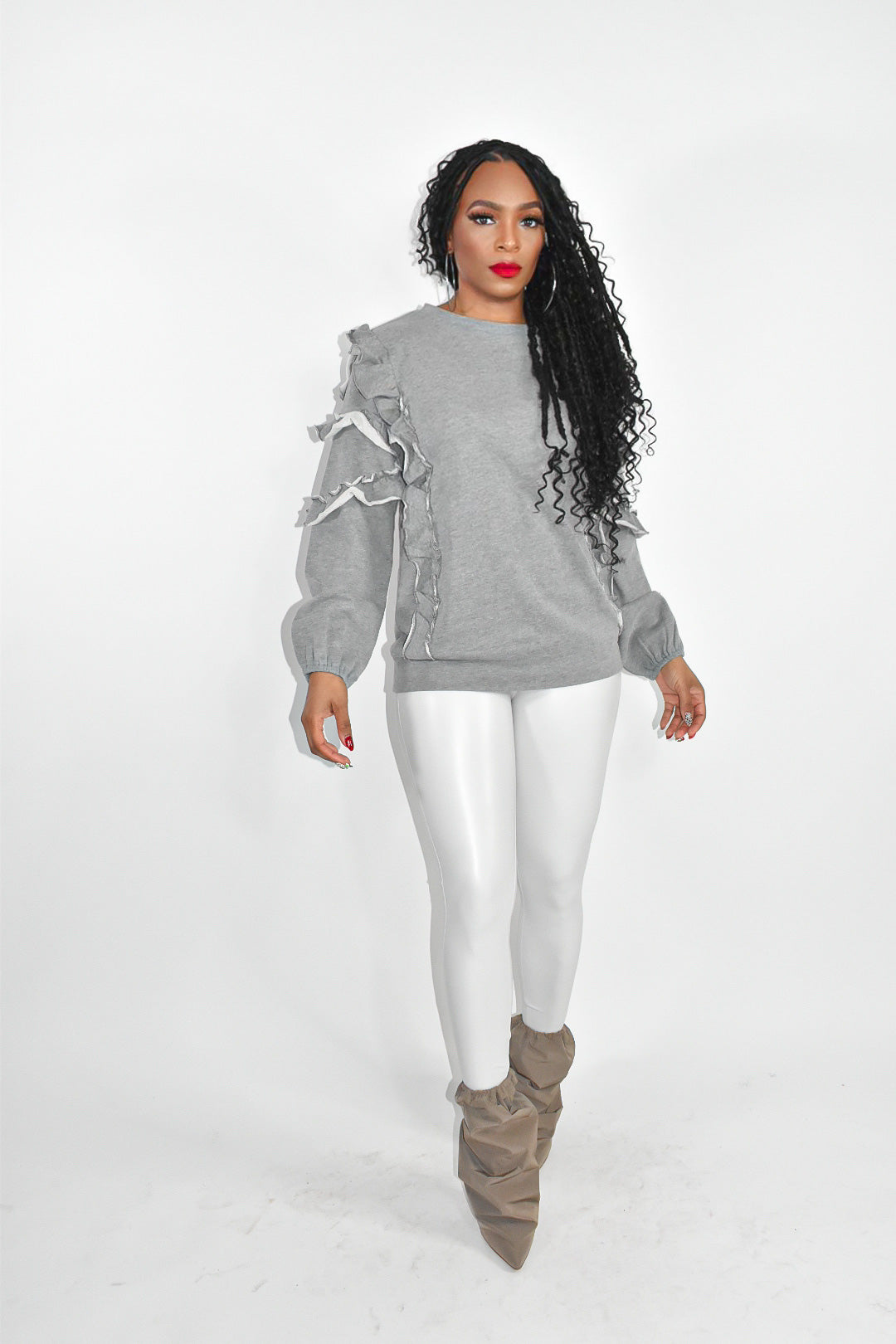 Zarah Ruffled Crewneck