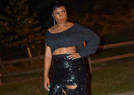 Bet on Black Cropped POPPIN Crewneck