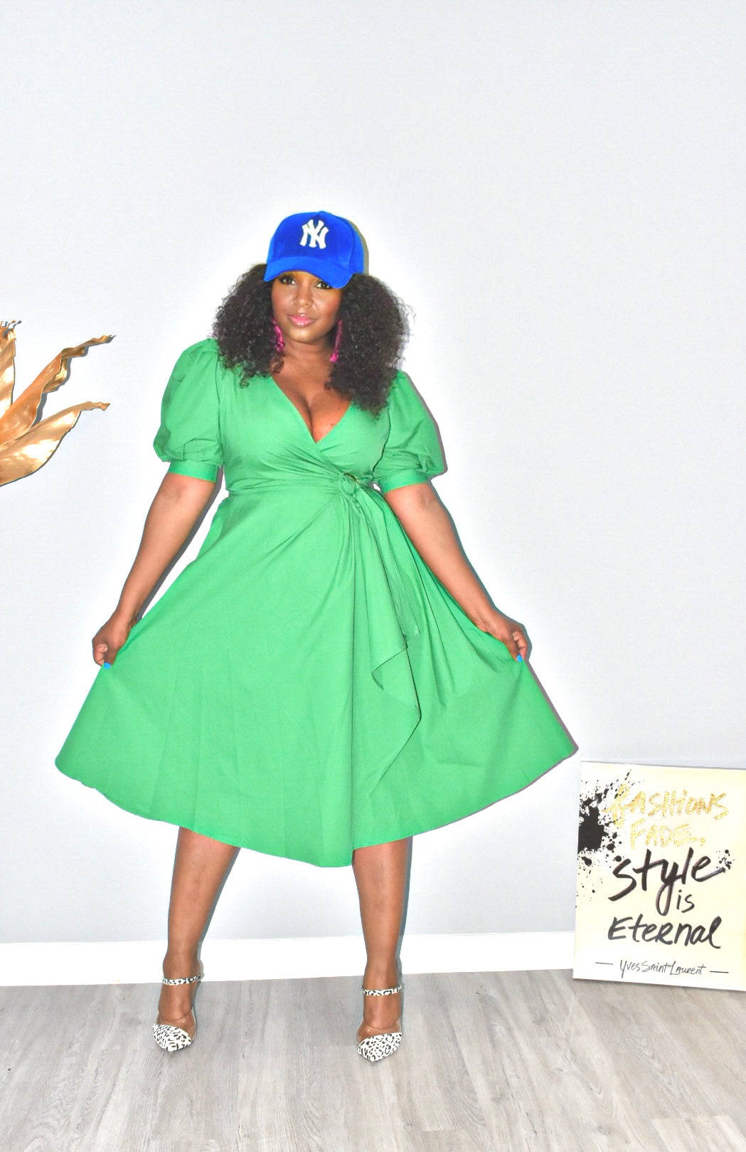 Lucky Me Green Wrap Dress