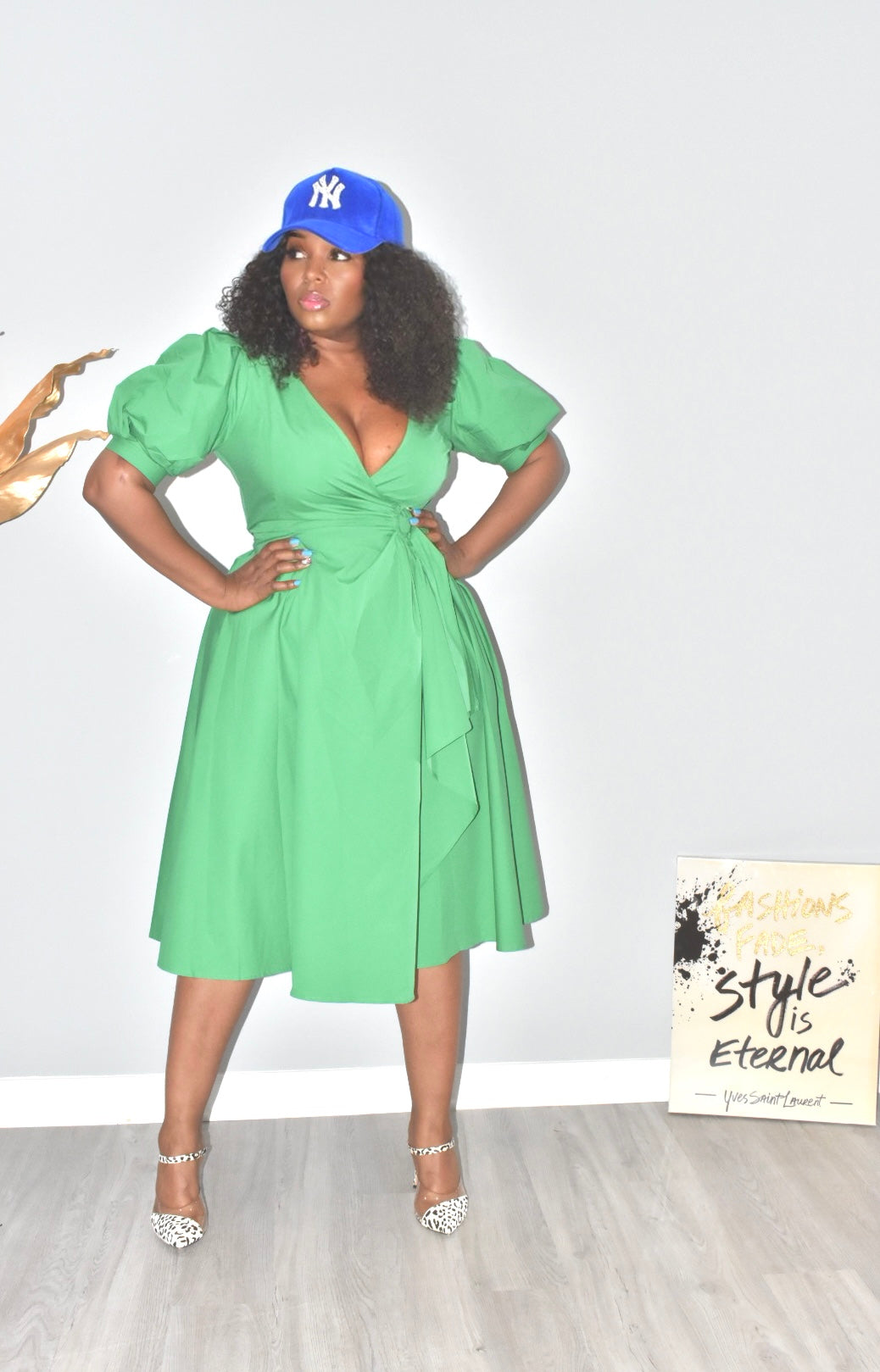 Lucky Me Green Wrap Dress