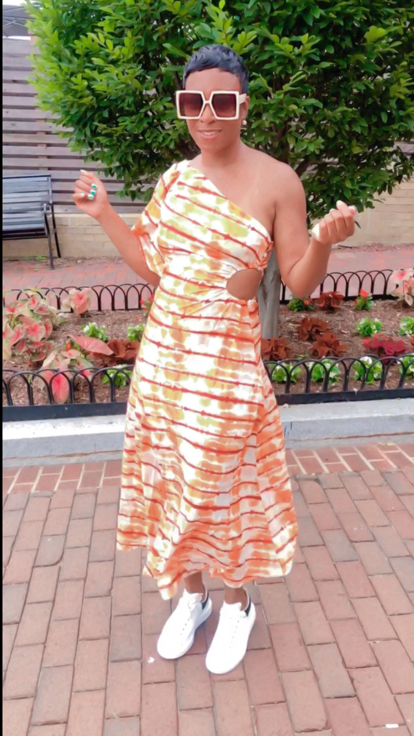 Helena One Shoulder Side Cut Dress