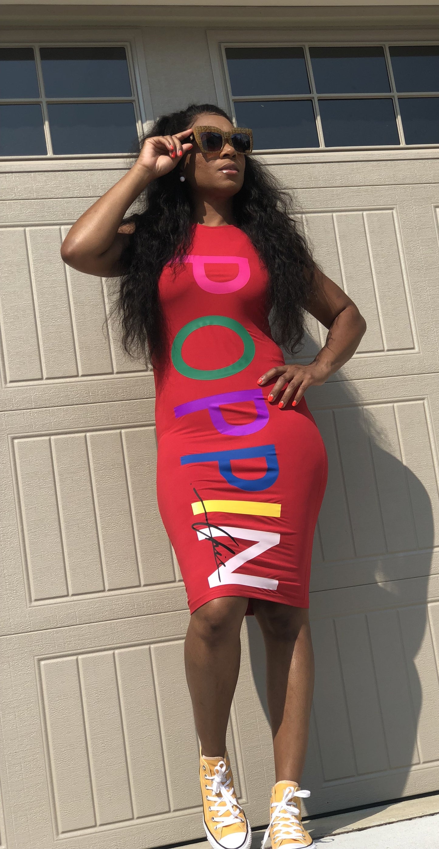 Red POPPIN Rainbow Dress
