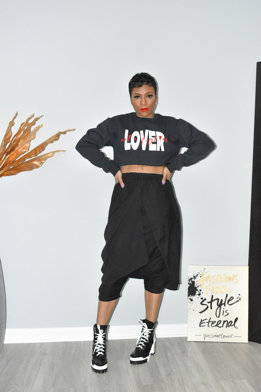 Black Layered Harem Pants