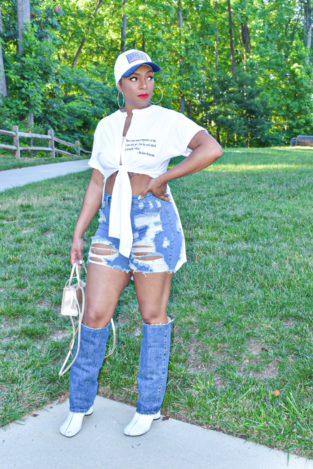 Distressed Denim Bermuda Short