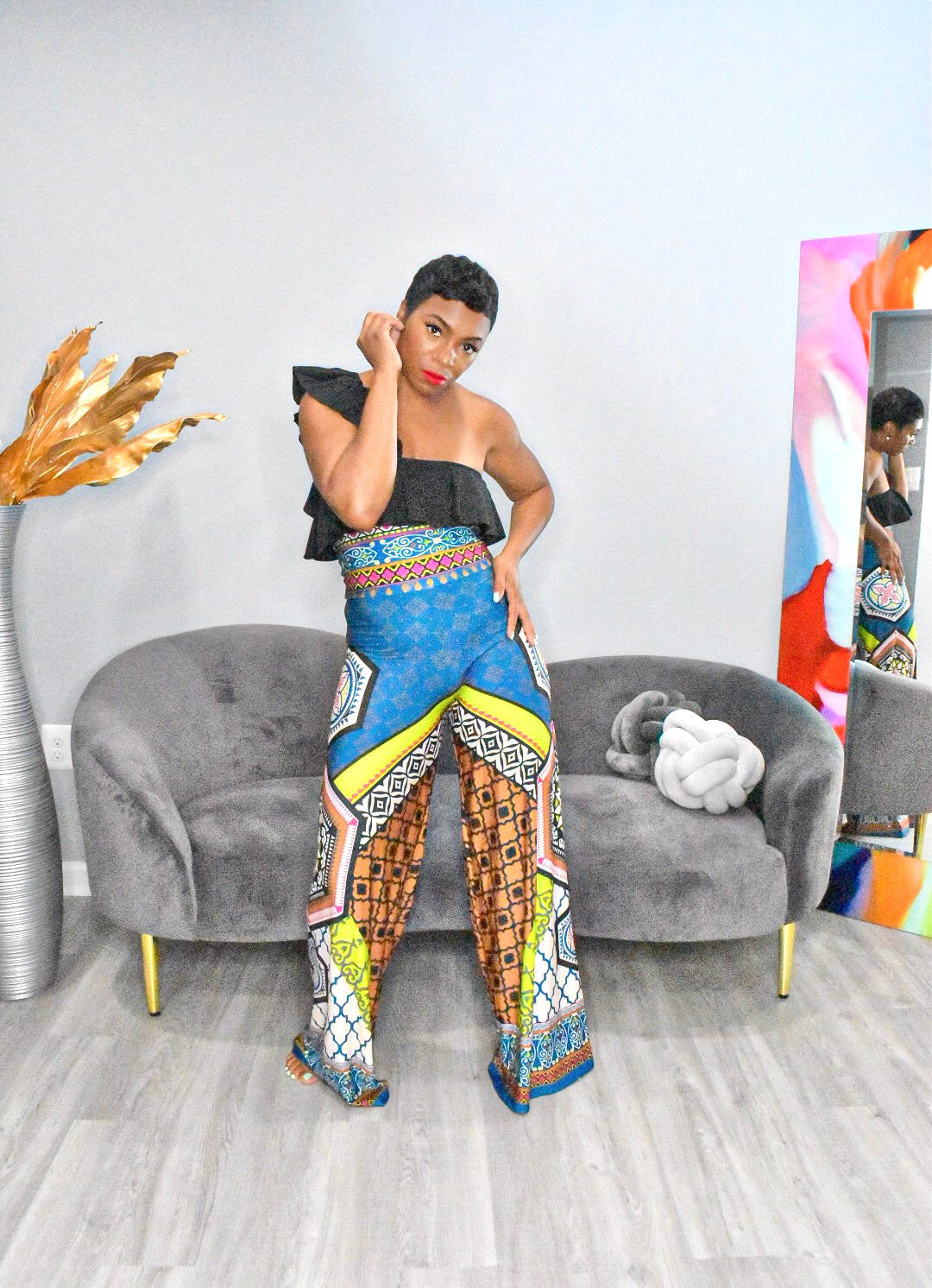 Aztec Multi Print Palazzo Pants