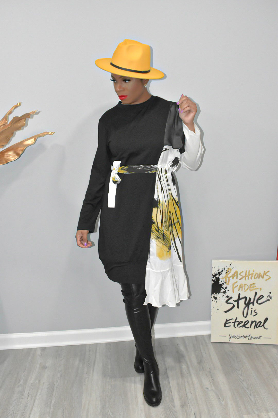 Pick a Side Printed Dress