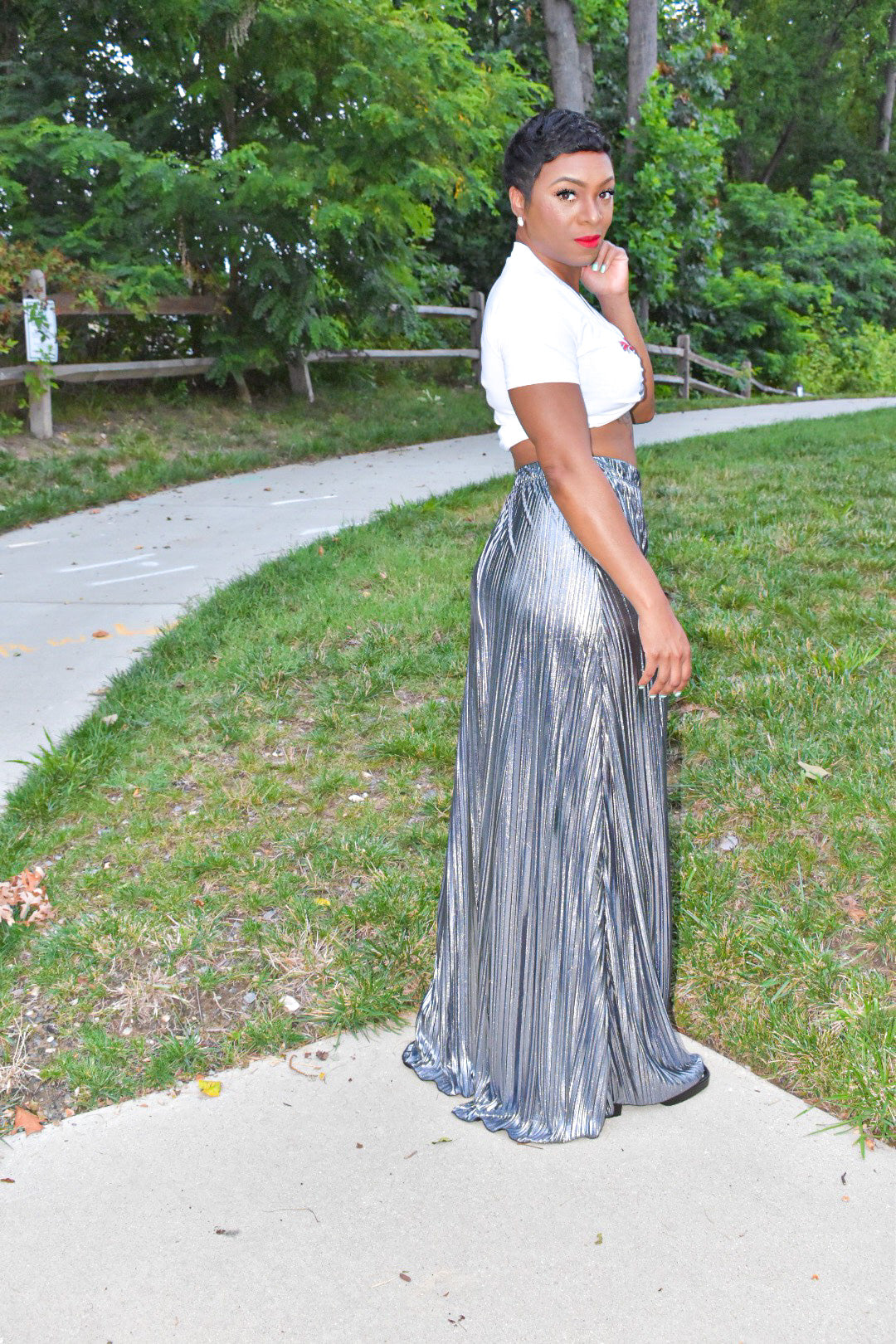 Diana Metallic Palazzo Pants